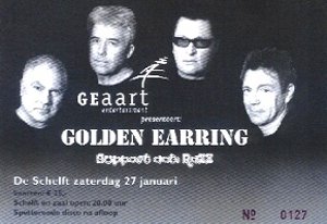 Golden Earring show ticket#127 Noordwijkerhout January 27, 2007